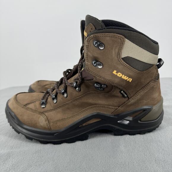 LOWA Renegade GTX Mid Hiking Boots Mens 11.5 Brown Gore Tex Waterproof Vibram